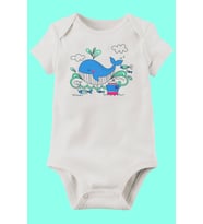 Organik Baskılı Pamuklu Unisex Bebek Body