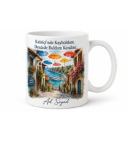 Antalya Kaleiçi Şemsiyeli Sokaklar Marina Yatlar Kupa Bardak Hediye
