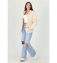 Kadın Kapüşonlu Cep Ve Fermuar Detaylı Sweatshirt Fvr003