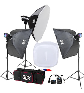 Gdx BM400 3'lü Paraflaş Set + Çekim Çadırı 120x120cm