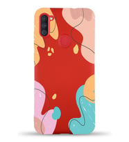 PrintiFy Samsung Galaxy A11 Uyumlu Lansman Kılıf Karışık Renkler Tasarımlı İçi Kadife Kapak (Kırmızı)