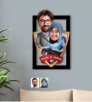BK Gift Kişiye Özel İsimli Sevgililer Karikatürlü 3D Ahşap Tablo-59