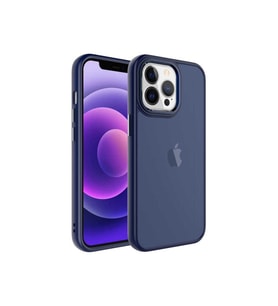 Apple iPhone 13 Pro Max Uyumlu Kılıf Buzlu Sert PC Zore May Kapak (Lacivert)