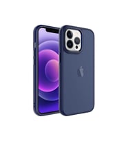Apple iPhone 13 Pro Max Uyumlu Kılıf Buzlu Sert PC Zore May Kapak (Lacivert)