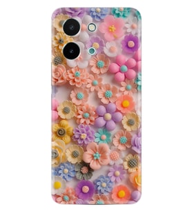 Vivo Y28 Kılıf Boutique Baskılı Resimli Rengarenk Papatyalar Pcode -060