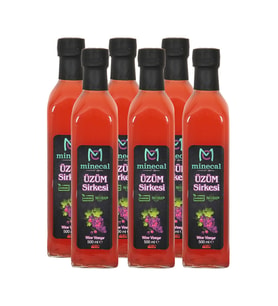 Minecal %100 Ev Yapımı Katkısız Üzüm Sirkesi 6x500ml