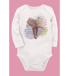 Organik Baskılı Pamuklu Unisex Bebek Body UZUNKOLE22