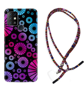 INFINIX Hot 8 9 10 11S Hot 10 Play 10T Kılıf Boyun Asklı Rasta Silikon Daireler 1751