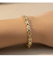 STİL İNCİSİ/XUPING JEWELRY BAŞAK İNCE ZİRKON TAŞLI BİLEKLİK (Altın Rengi)