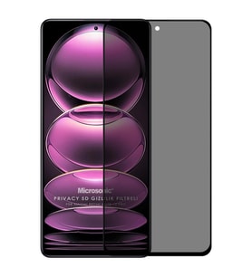 Microsonic Xiaomi Redmi Note 12 Pro Privacy 5D Gizlilik Filtreli Cam Ekran Koruyucu Siyah