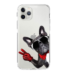 PrintiFy iPhone 11 Pro Max ile Uyumlu Köpek 2 Kamera Korumalı Şeffaf Kılıf