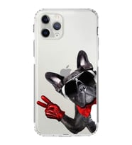 PrintiFy iPhone 11 Pro Max ile Uyumlu Köpek 2 Kamera Korumalı Şeffaf Kılıf