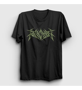 Presmono Unisex Siyah Logo Metal Revocation T-Shirt 539031tt