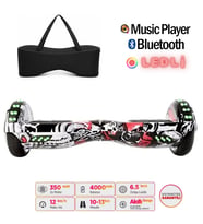 Elektrikli Kaykay Hoverboard Full Ledli Bluetooth Hoparlörlü 6.5 Inch Çanta Hediyeli D06