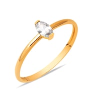 14 Ayar Oval Taşlı Rose Altın Yüzük