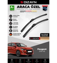 S-Dizayn Peugeot 208 HB Ön Cam Silecek Seti 2019 Üzeri Premium Araca Özel 65-40 Cm A+ Kalite