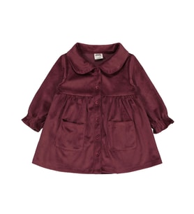 Civil Baby Düğme ve Cepli 6-18 Ay Elbise - Lila (Gül Kurusu)