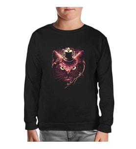 Baykuş Siyah Çocuk Sweatshirt