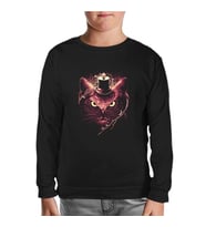 Baykuş Siyah Çocuk Sweatshirt
