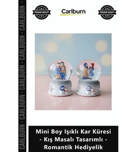 Özel Üretim Dekoratif Yılbaşı Mini Boy Işıklı Kar Küresi Kış Masalı Tasarımlı Romantik Hediyelik