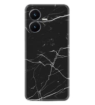 Vivo Y22S Kılıf Resimli Desenli Baskılı Silikon Siyah Mermer 1299