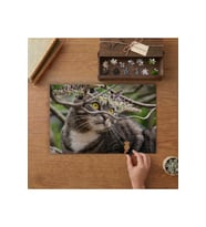 Dalların Arasındaki Kedi Tasarımı 240 parça Ahşap Puzzle Ahşap Kutuda MP06618