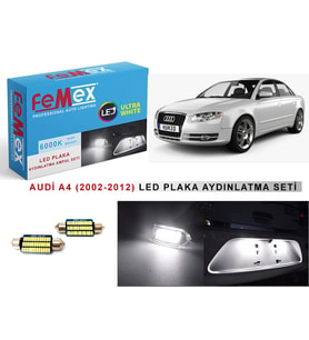 AUDİ A4 (2002-2012) LED Plaka Aydınlatma Ampul Seti FEMEX Parlak Beyaz