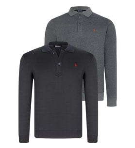 İKİLİ SET V4007 DEWBERRY ERKEK SWEATSHIRT-LACİVERT - ANTRASİT
