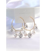 Pirinç Gümüş Renk Topçuk Model Gold Renk Halka Küpe 5886 - EEEEEE3108-5270