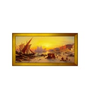Manzara Temalı Kanvas Tablo 50 x 70 cm Gold Çerçeve