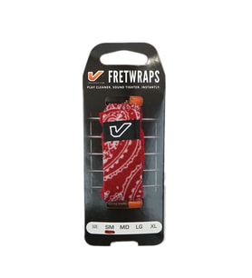 Gruv Gear FW1-BNR-SM FretWrap Kırmızı Bandana (Small) 4 Telli Bas ve 6 Telli Elektro Gitar Uyumlu, İstenmeyen Titreşimleri Keser
