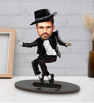 Kişiye Özel Michael Jackson Tasarımlı Karikatürlü Biblo