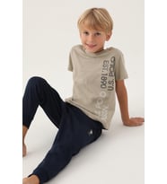 U.S. Polo Assn. 1702 Lisanslı Straight Haki Erkek Çocuk Pijama Takımı
