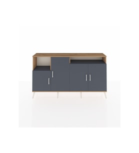 Arges Konsol 5 Raflı 4 Kapaklı 176x30x99 Çam-Antrasit