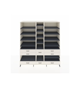Kronos Dolap 19 Raflı 8 Çekmeceli  220x59x243 Aytaşı-Antrasit/Aytaşı