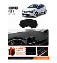 RENAULT CLIO 4 (2012-2019) Uyumlu Torpido Örtüsü Torpido Kılıfı - Siyah