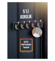 5'li Şeffaf Kendinden Yapışkanlı Askılık