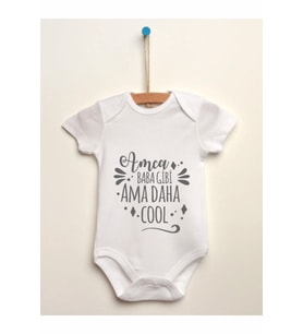 Unisex Bebek Beyaz Amca Baba Gibi Ama Daha Cool Baskılı Body Zıbın