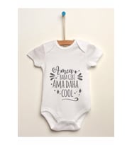 Unisex Bebek Beyaz Amca Baba Gibi Ama Daha Cool Baskılı Body Zıbın