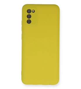 Newface Samsung Galaxy A03S Kılıf Nano içi Kadife Silikon - Sarı