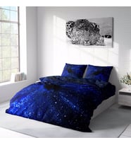 MonoHome Blue Night 3D Pamuk Saten Çift Kişilik Nevresim Takımı (Çok Renkli)
