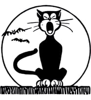 SİYAH KEDİ FOLYO STİCKER 30cm Uzunluk (Karışık)