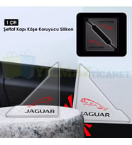 Jaguar Logo Kapı Kenar Köşe Koruyucu Çarpma Çizilme Önleyici Silikon Şeffaf Damla 1 Çift