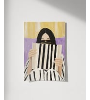 Çerçevesiz Poster Çizgili Düşünceler Serisi (Çok Renkli)