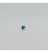 Gümüş Mavi Taşlı Çiçekli Piercing Küpe Tragus