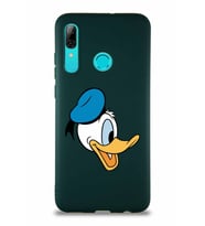 Huawei P Smart 2019 Soft Premier Kapak Donald Duck-F Tasarımlı Silikon Kılıf - Yeşil (Şeffaf)
