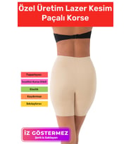 Özel Üretim İz Göstermeyen Kaymaz Sıkılaştırıcı Toparlayıcı Şekillendirici Lazer Kesim Paçalı Korse (Ten)
