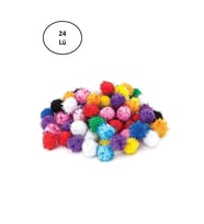Puti Pom Pom Karışık Metalik 10mm-20mm-30 mm 24'lü