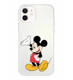 Apple iPhone 12 Mini Uyumlu Kapak Mickey Mouse Tasarımlı Şeffaf Silikon Kılıf