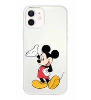 Apple iPhone 12 Mini Uyumlu Kapak Mickey Mouse Tasarımlı Şeffaf Silikon Kılıf